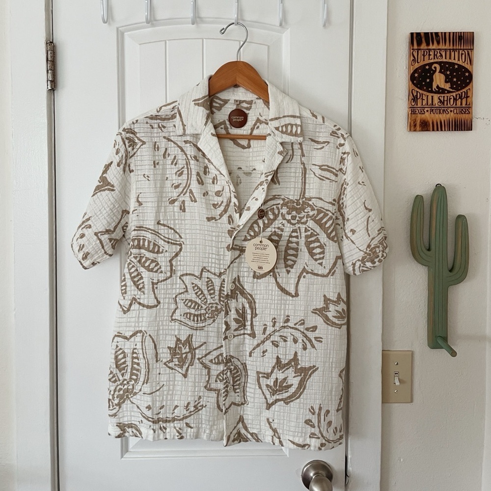 Men's Size S WILLS CHEESE – GREEN Common People Cotton NWT Boho Coastal Vacation